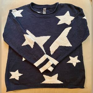 Lou & Grey Navy and White Star Crewneck Sweater